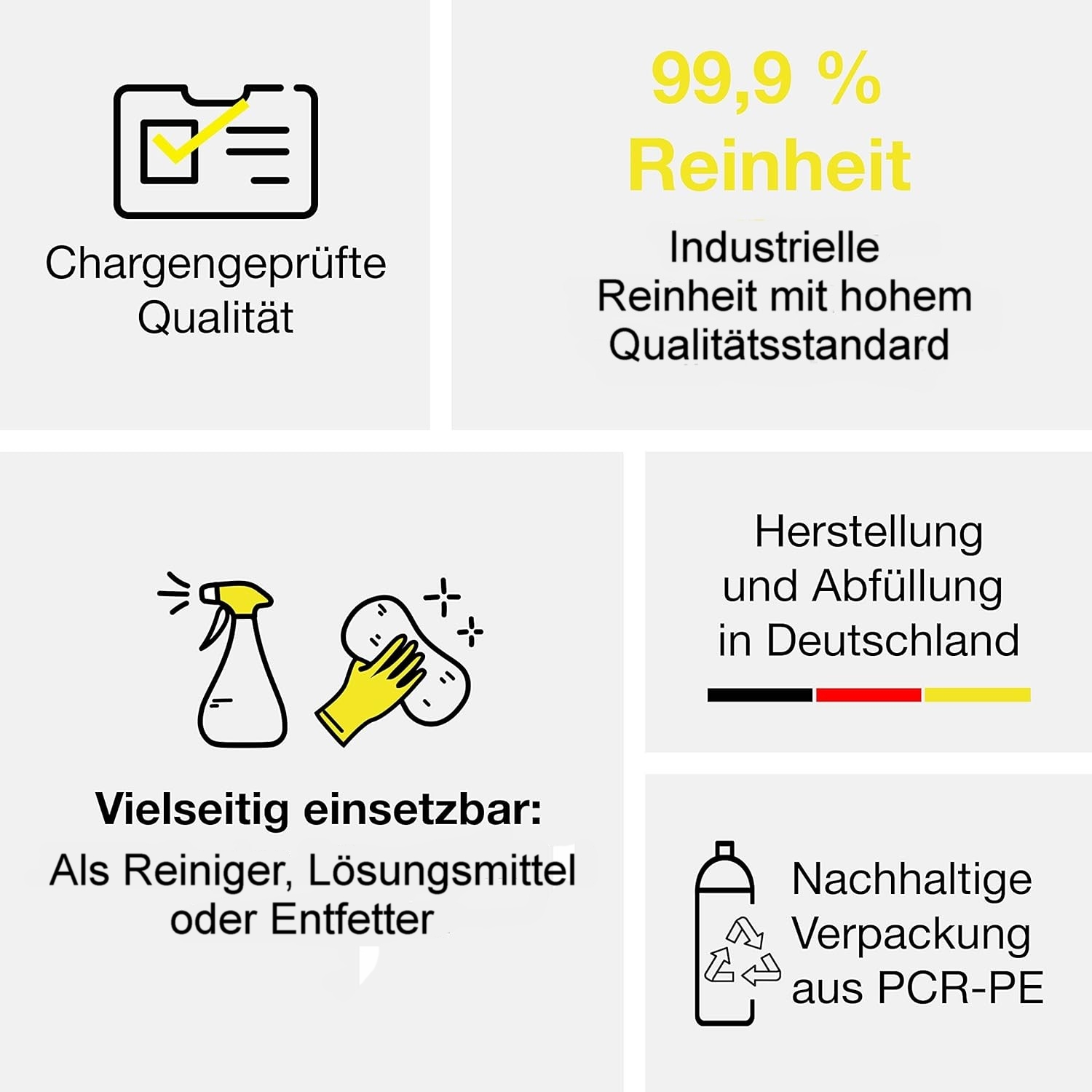 Isopropanol 99,9% - Reiniger / Entfetter / Lösungsmittel, 5 L