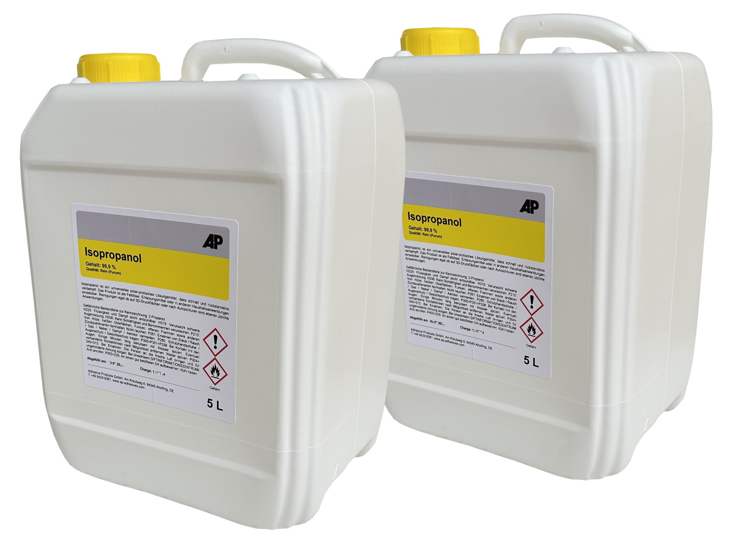 Isopropanol 99,9% - Reiniger / Entfetter / Lösungsmittel, 10 L (2 x 5 L)
