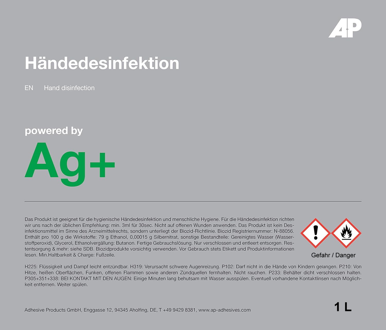 Ag+ Hand Disinfectant Euro