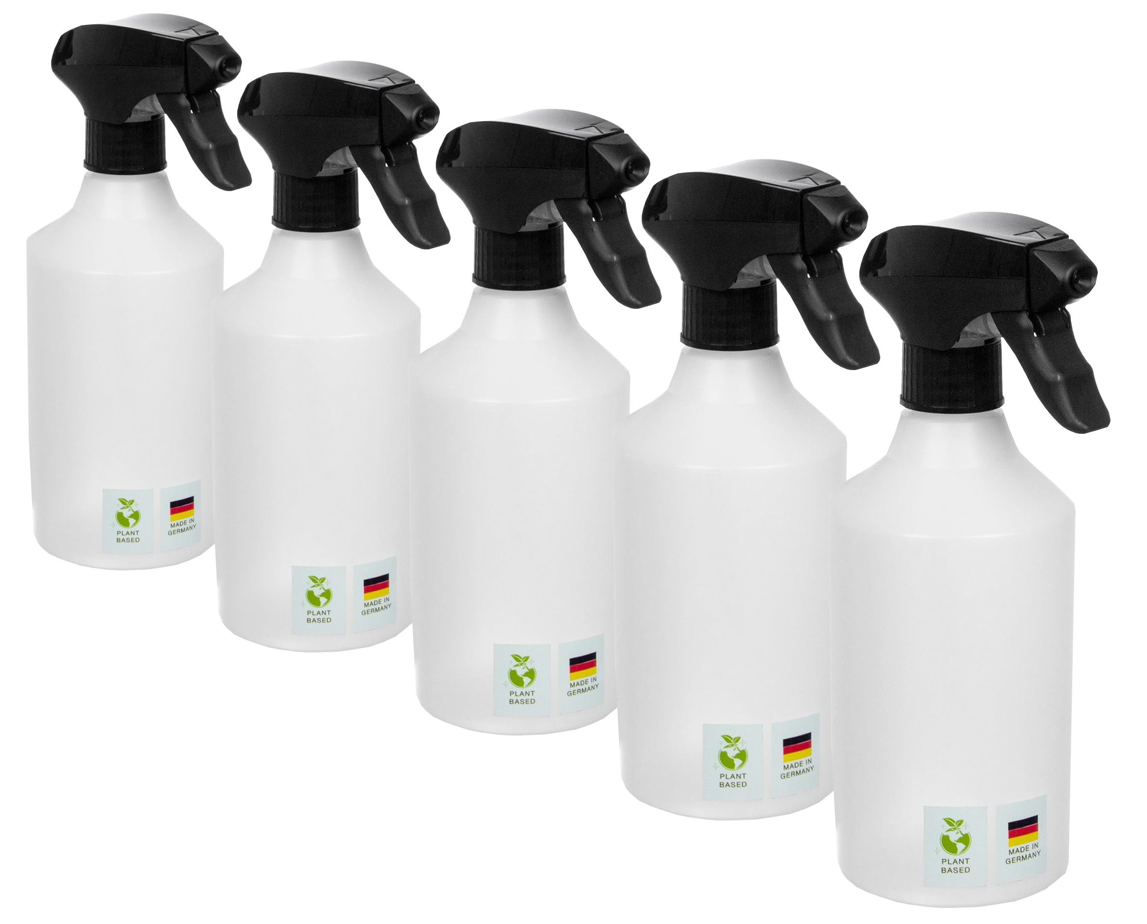 AP Spray bottles, 5 x 500ml, sustainably produced from Green-PE