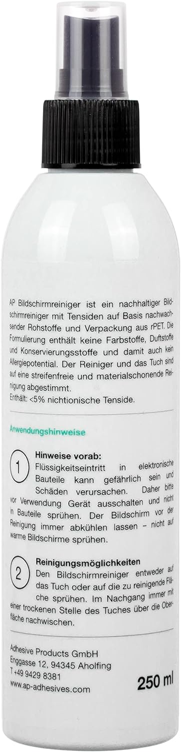 AP Bildschirmreiniger (250 ml) | für Displays, Glas und Brillen