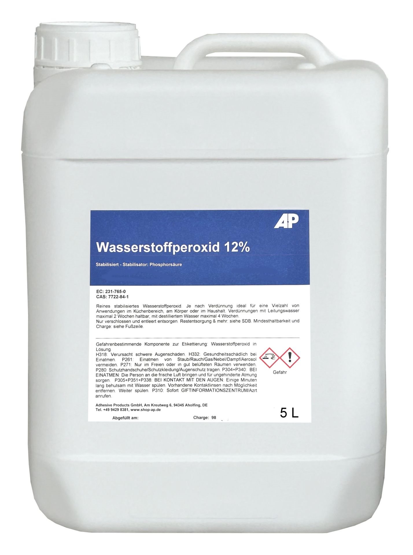 Hydrogen Peroxide 12%, stabilized (5 L)