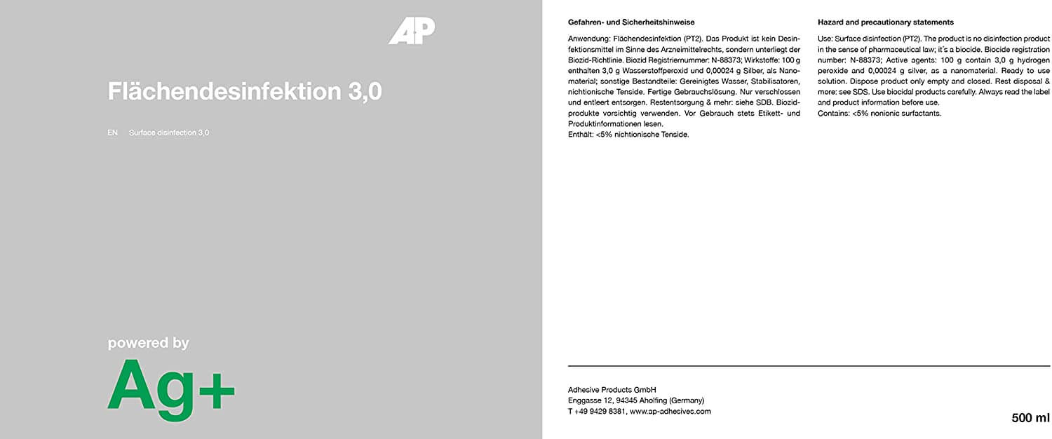 Ag+ Flächendesinfektion / Desinfektionsreiniger Ag+ Flächendesinfektion / Desinfektionsreiniger