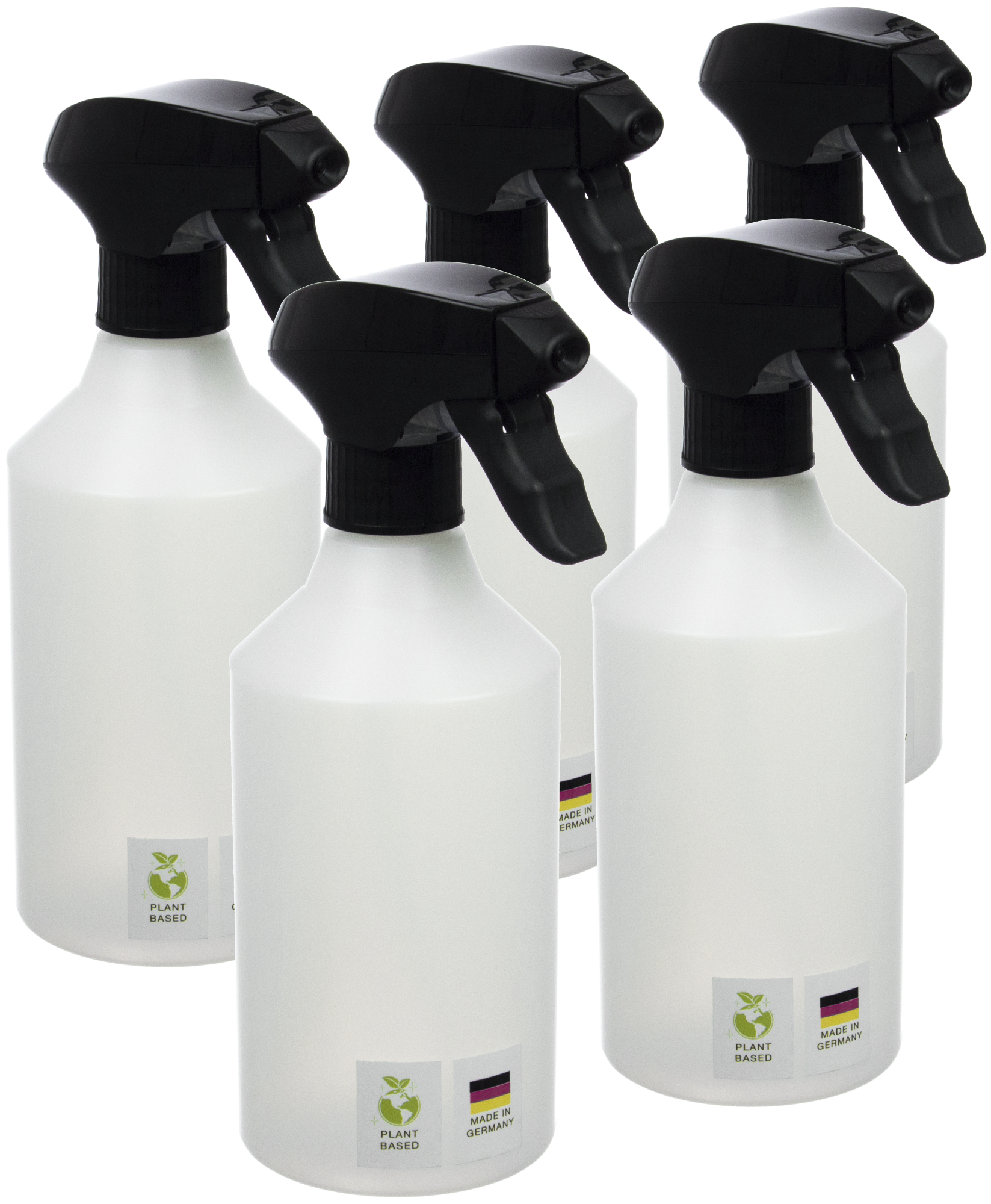 AP Spray bottles, 5 x 500ml, sustainably produced from Green-PE