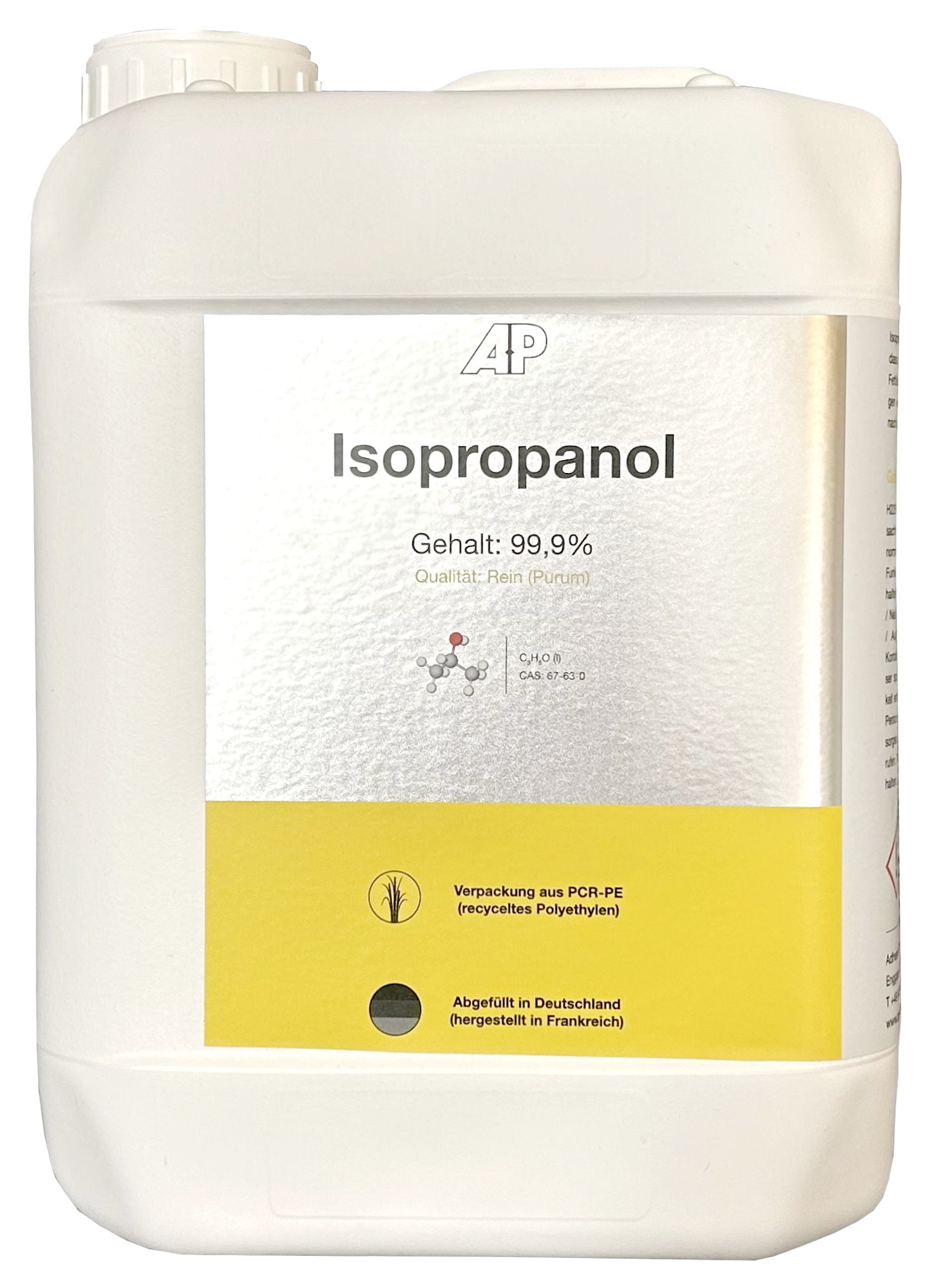 Isopropanol 99,9% - Reiniger / Entfetter / Lösungsmittel, 5 L