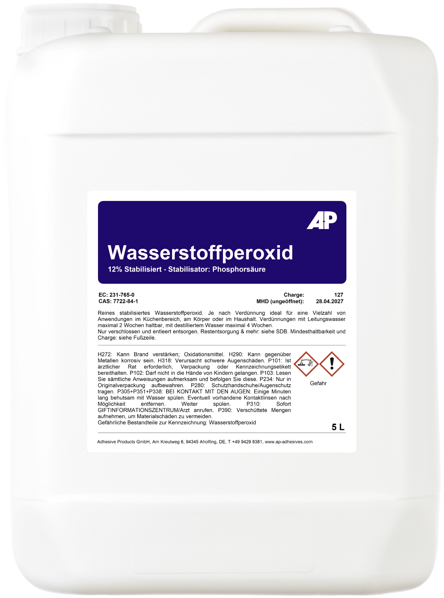 Wasserstoffperoxid 12%, stabilisiert (5 L)