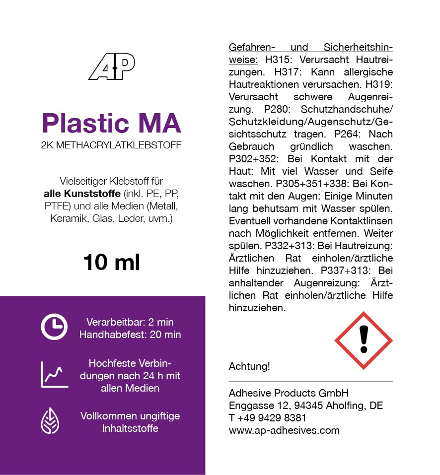 Kunststoff-Klebstoff Plastic MA, 2K High-Performance-Acrylat