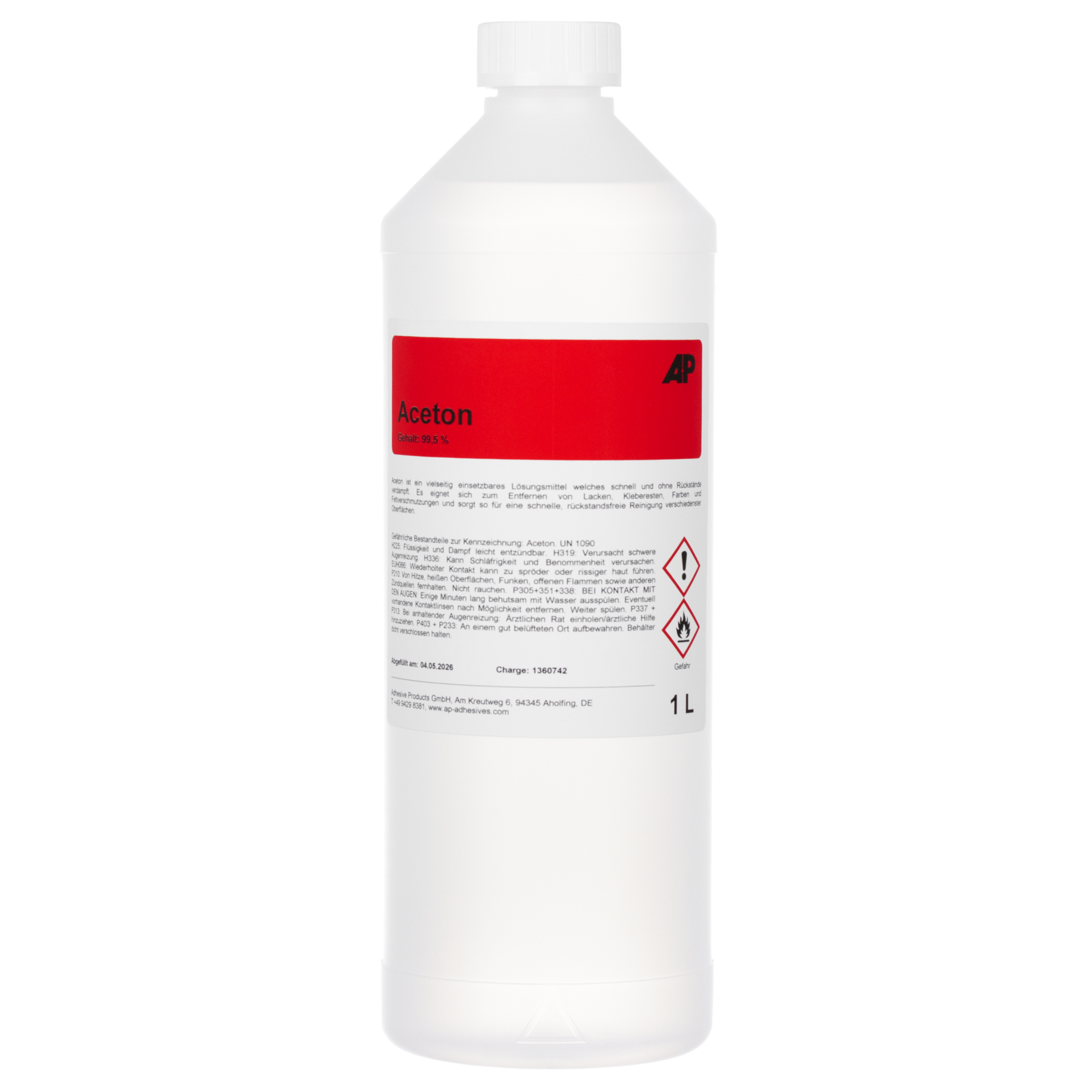 Aceton 99,5% (1 L) | Lösungsmittel, Verdünner, Entfetter & Reiniger